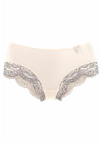 Lascana, Damen Panty mit zweifarbiger Spitze am Beinausschnitt, Creme
