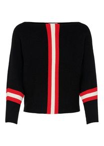 Only, Damen Pullover, Rot / Schwarz / Weiß