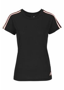 adidas Performance, Damen T-Shirt 'ESSENTIALS 3S SLIM TEE', Lachs / Schwarz