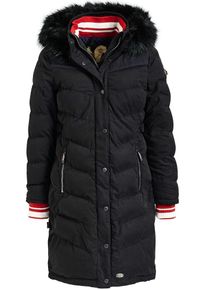 Khujo, Damen Mantel 'LUBECK LONG2 WITH RIB COLLAR', Rot / Schwarz / Weiß