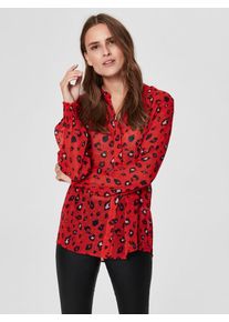 Selected Femme, Damen Hemd, Rosa / Rot / Schwarz