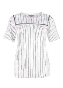 TRIANGLE, Damen Crinkle-Bluse, Dunkelblau / Wei&szlig;