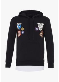 PLUS EIGHTEEN, Herren Kapuzenpullover, Schwarz