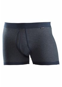 Schiesser, Herren Boxer Hose kurz in Feinripp mit Eingriff 'Original Classics', Dunkelblau / Grau