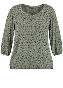 SAMOON, Damen Bluse, Grasgrün / Schwarz
