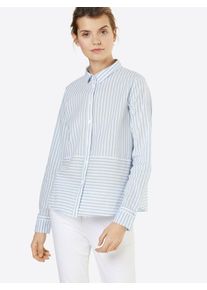 Tom Tailor Denim, Damen Bluse, Hellblau / Weiß