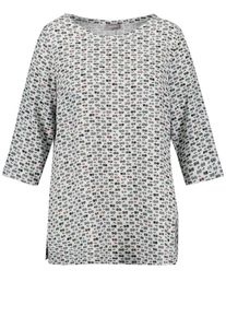 SAMOON, Damen Blusenshirt, Grau / Taupe / Naturweiß