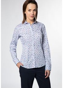 Eterna, Damen Langarm Bluse für grosse Frauen SLIM FIT, Blau