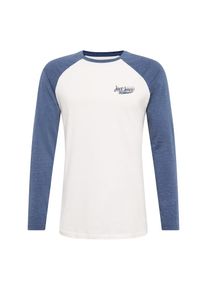Jack & Jones JACK & JONES, Herren Langarmshirt 'JORYORK TEE LS CREW NECK', Indigo / Weiß