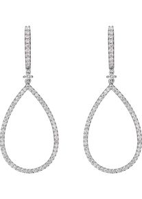 Christ, Damen Diamonds Ohrhänger '87352447', Silber / Weiß