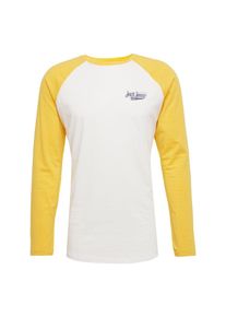 Jack & Jones JACK & JONES, Herren Langarmshirt 'JORYORK TEE LS CREW NECK', Gelb / Weiß