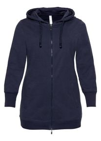 sheego Basic, Damen Kapuzensweatjacke, Marine