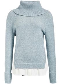 Khujo, Damen Pullover 'SOHEI', Rauchblau / Wei&szlig;