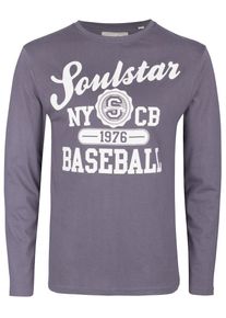 Soulstar, Herren Longsleeve, Dunkelgrau / Weiß