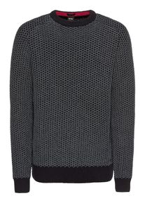 BOSS, Herren Strickpullover 'Kosweris 10210394 01', Dunkelgrau / Schwarz