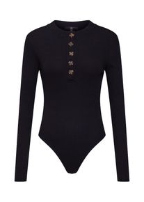 Missguided, Damen Shirt 'HORN BUTTON HIGH NECK BODYSUIT', Schwarz