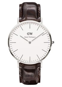 Daniel Wellington, Herren Uhr 'York DW00100025', Dunkelbraun / Silber / Wei&szlig;