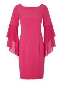 s.Oliver BLACK LABEL, Damen Figurbetonetes Kleid mit Volantärmeln, Pink