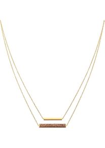 KERBHOLZ, Damen Kette 'Geometrics GEOREC9559', Braunmeliert / Gold