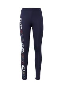 Tom Tailor Denim, Damen Hosen & Chino Leggings mit Logo-Print, Dunkelblau / Mint / Koralle / Wei&szlig;