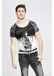 Trueprodigy, Herren T-Shirt 'Foreplay', Blutrot / Schwarz / Wei&szlig;