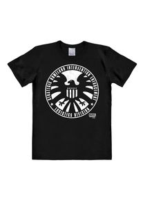 logoshirt, Herren T-Shirt "S.H.I.E.L.D.", Schwarz / Weiß