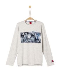 s.Oliver Junior, Longsleeve, Royalblau / Schwarz / Wei&szlig;meliert