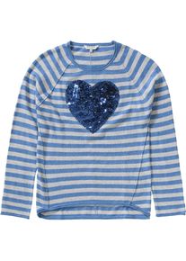 REVIEW for Teens, M&auml;dchen Pullover mit Wendepailletten f&uuml;r M&auml;dchen, Blau / Hellgrau