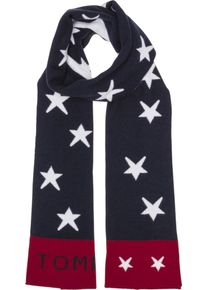 Tommy Hilfiger, Damen Schal 'SEASONAL STAR', Navy / Rot / Weiß