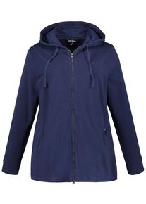 Ulla Popken, Damen Sweatjacke, Blau