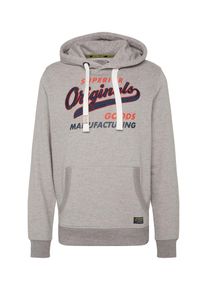 Jack & Jones JACK & JONES, Herren Sweatshirt 'JORVARCITY', Graumeliert / Dunkelrot