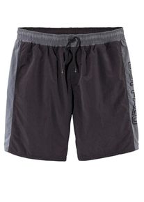 Buffalo, Herren Lange Badeshorts, Grau / Schwarz