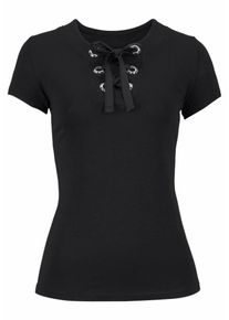 Melrose, Damen Melrose V-Shirt, Schwarz