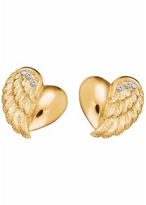Engelsrufer, Damen Paar Ohrstecker 'Herzflügel, ERE-LILHEARTWING-STG', Gold