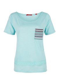 s.Oliver RED LABEL, Damen Leinenshirt, Jade / Mischfarben