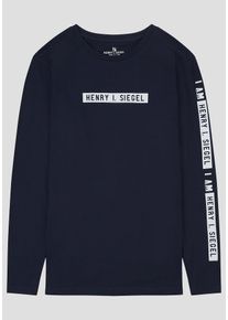 H.I.S. HIS JEANS, Herren Longssleeve, Navy / Wei&szlig;