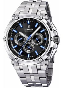 Festina, Herren Chronograph 'F20327/7' (Set, 2 tlg.), Blau / Schwarz / Silber / Weiß