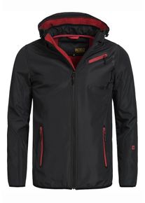 INDICODE JEANS, Herren Softshelljacke 'Brandon', Dunkelrot / Schwarz