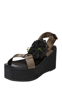 Sixty Seven Sixtyseven, Damen Plateau-Sandalette 'Take', Khaki / Silber