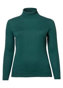 sheego Class, Damen Rollkragenpullover, Dunkelgr&uuml;n