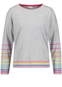 Gerry Weber, Damen Pullover, Hellblau / Grau / Neonlila / Orange / Pink