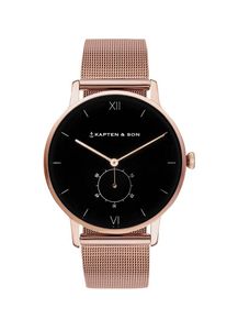 Kapten & Son Kapten & Son, Damen Uhr 'Heritage Mesh Rosegold', Bronze / Schwarz