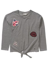 Tom Tailor, Mädchen Langarmshirt, Schwarz / Weiß