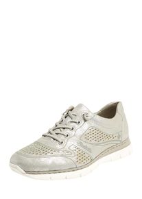 Rieker, Damen Sneaker mit glänzender Oberfläche, Silber