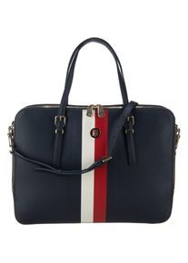 Tommy Hilfiger, Damen Handtasche 'Honey', Kobaltblau / Rot / Weiß