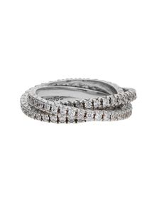 Esprit, Damen 3 teiliger Fingerring 925 Silber Brilliance Triple ESRG91885B, Silber / Wei&szlig;