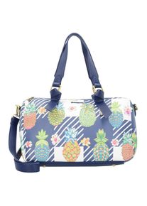Desigual, Damen BOLS Ginebra Piñacolada Handtasche 33 cm, Navy / Koralle / Weiß