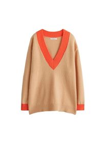 Violeta by Mango, Damen Pullover 'Orange', Hellbraun / Orangerot