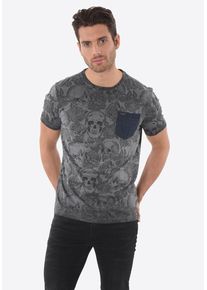 Kaporal5 Kaporal, Herren T-Shirt 'Lyle Blueus', Enzian / Grau / Dunkelgrau