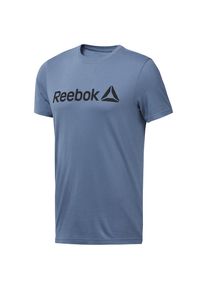 Reebok, Herren T-Shirt 'QQR Reebok LINEAR', Taubenblau / Schwarz